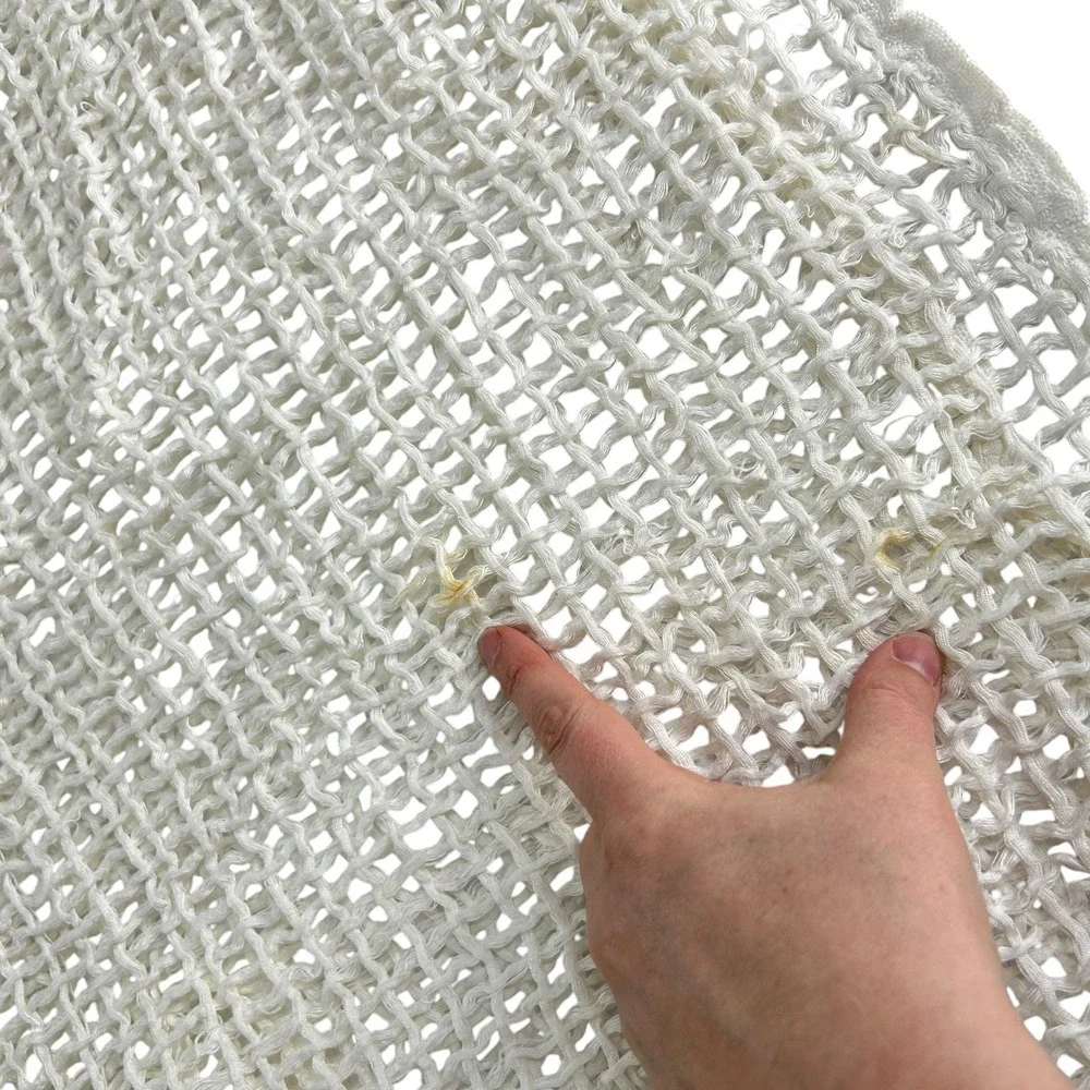 Coastal Boho Gauze Mesh Scarf Fishnet Open Knit White Beach Cover Artsy Layer - Picture 4 of 8